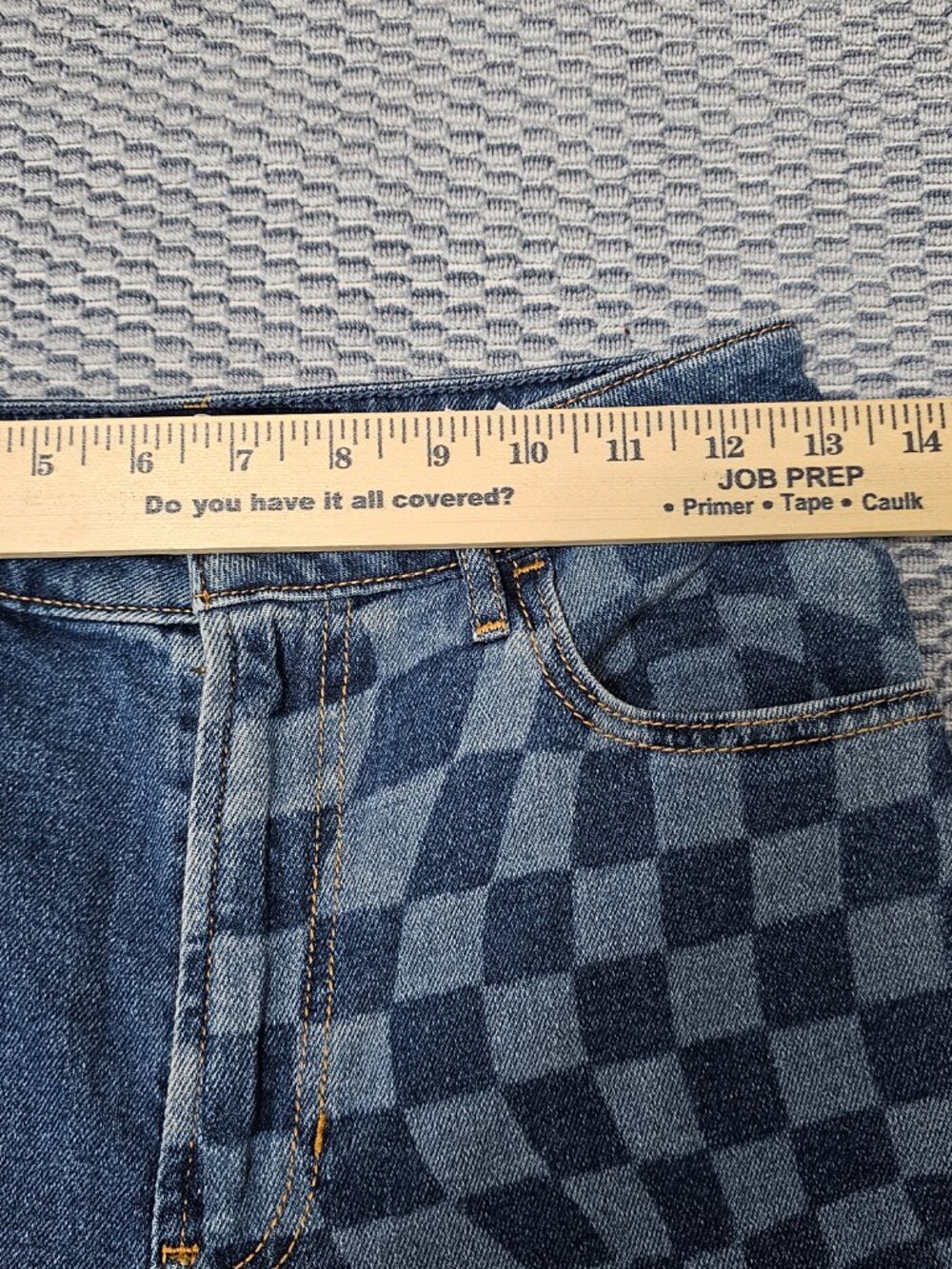 Hollister California Ultra High Rise Vintage Straight Blue Checker Jeans Size 25 - Picture 5 of 7